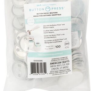 We R Memory Keepers Medium Button Press Refill (37mm), 100-pack, Create DIY Cust